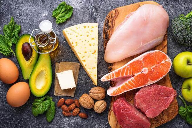 Prehrana z nizko vsebnostjo ogljikovih hidratov je sestavljena iz izdelkov, ki vsebujejo živalske in rastlinske beljakovine z maščobami. 